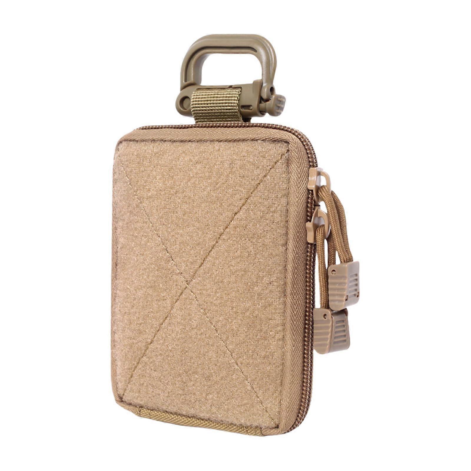 Tactical Belt Pouch, Multi-Purpose Tool Bag, Small Utility Pouch, Outdoor Wallet 13 x 2 x 10 cm, Mud Color
