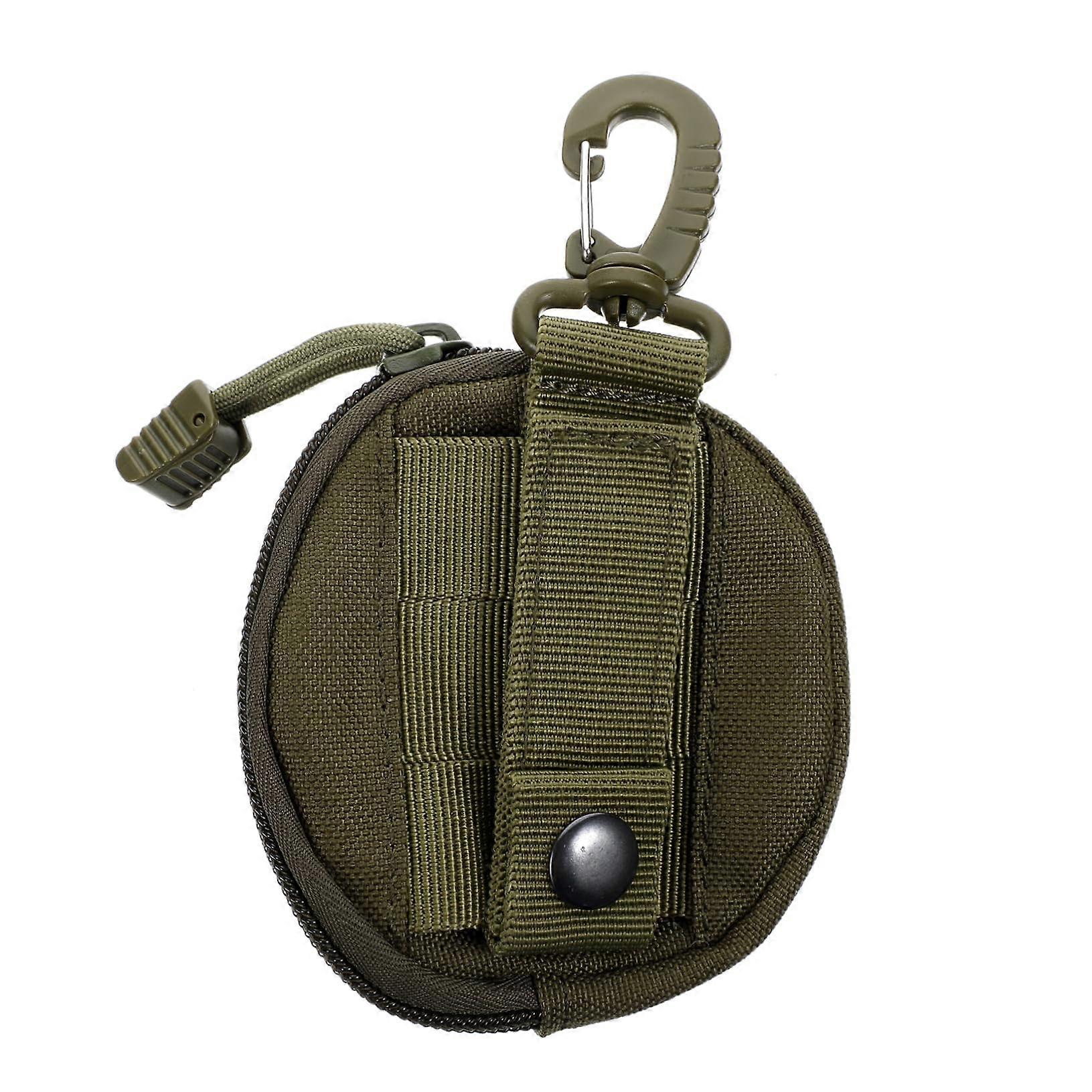 Portable Storage Bag for Headphones and  Items with Hook, Green Polyester for Outdoor Activities, Lightweight and Versatile