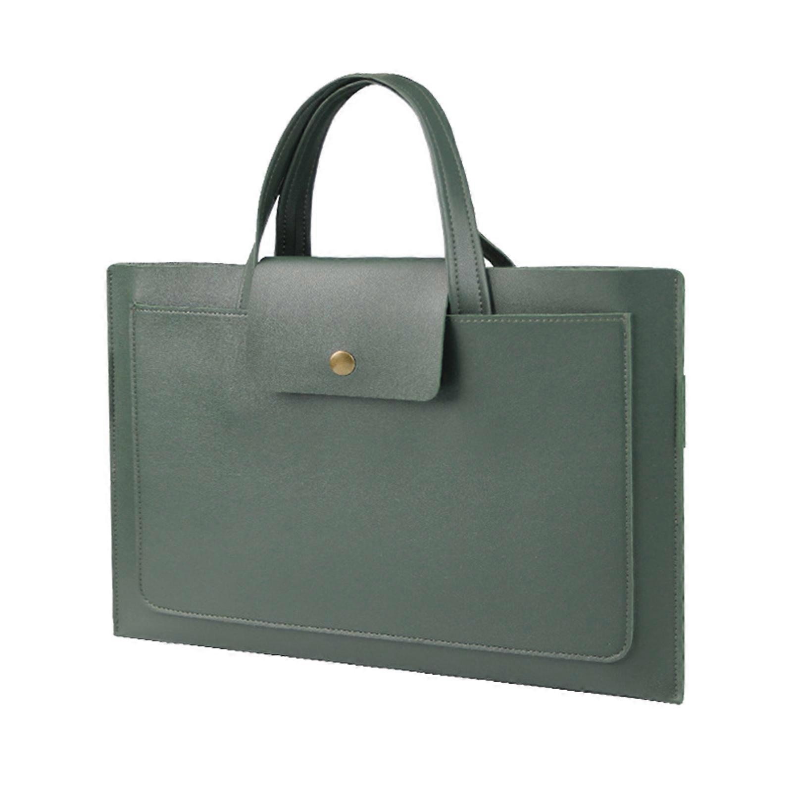 Waterproof Laptop Case With Convertible Stand Function Two Storage Zones And Ergonomic Handle Design  Green 15 16 inches