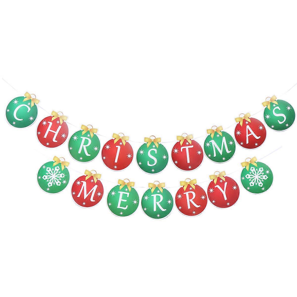 Christmas Paper Decorations with Merry Christmas Words for Party and Photoshoot Assorted