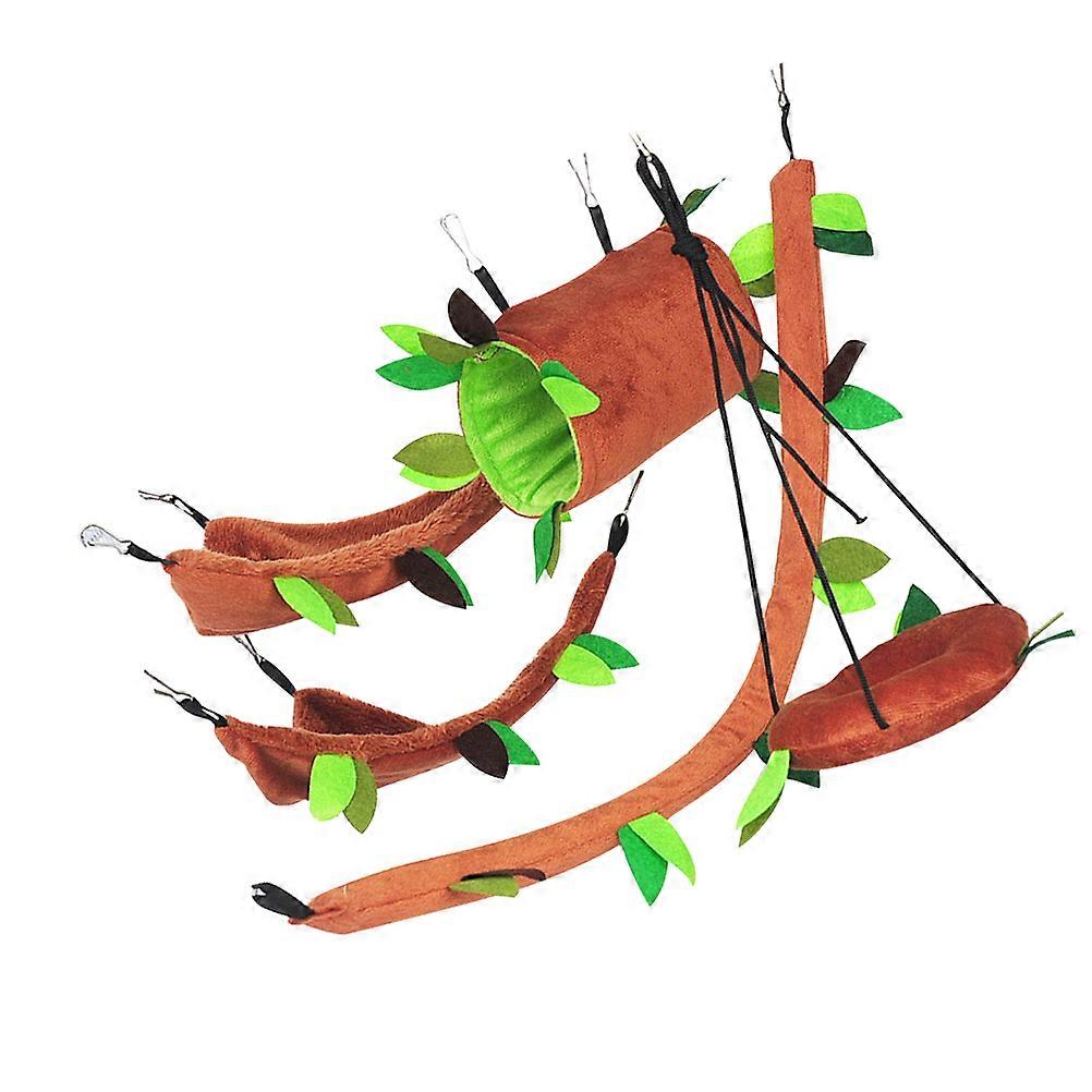 Perch Toy Plush Swing Tree Leaf Hanging Swing Toy Creative Toy For Adventuring 5Pcs