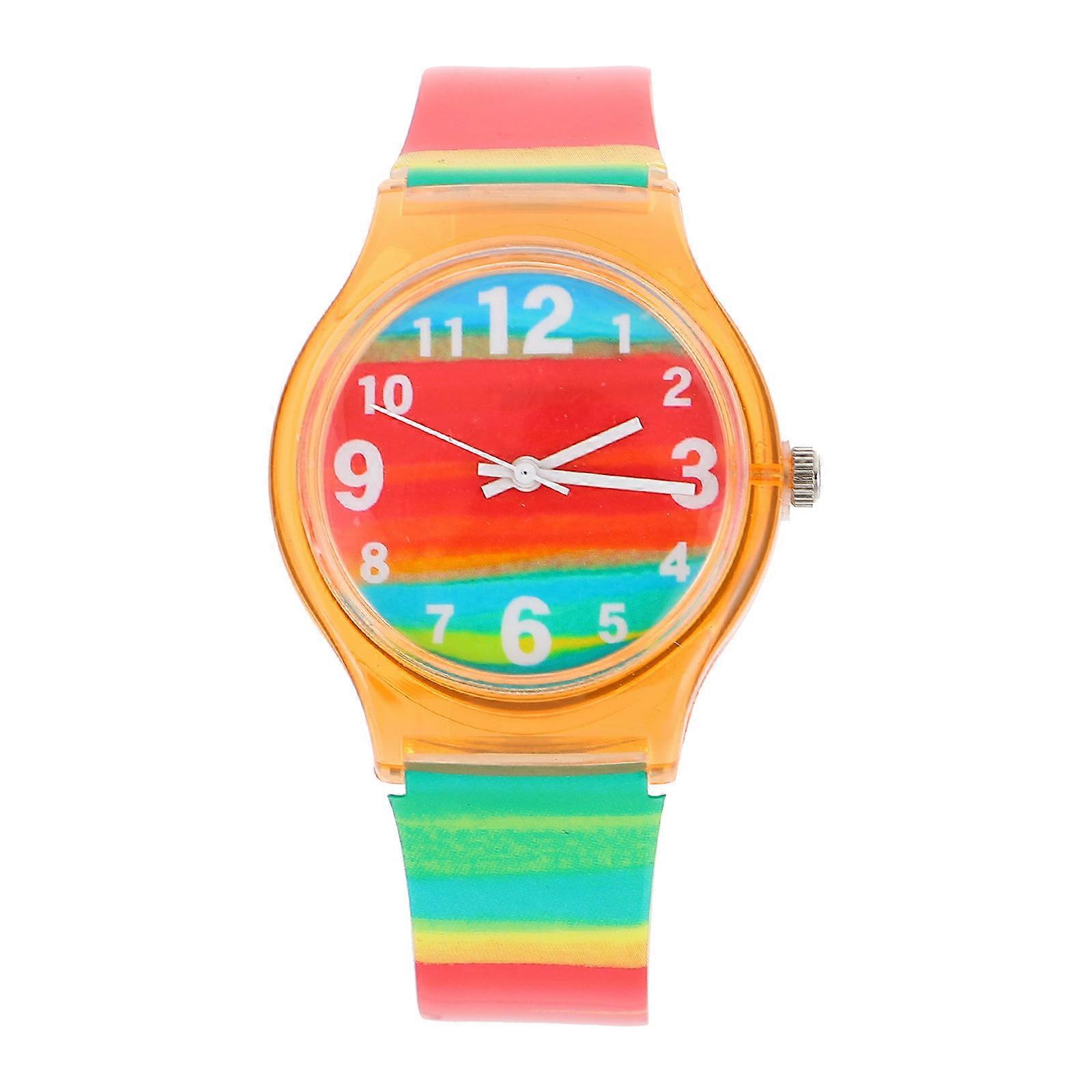 Orange Casual Quartz Wrist Watch for Students – Precise Timekeeping, Classic Elegant Design for School, Party, and Gift Use