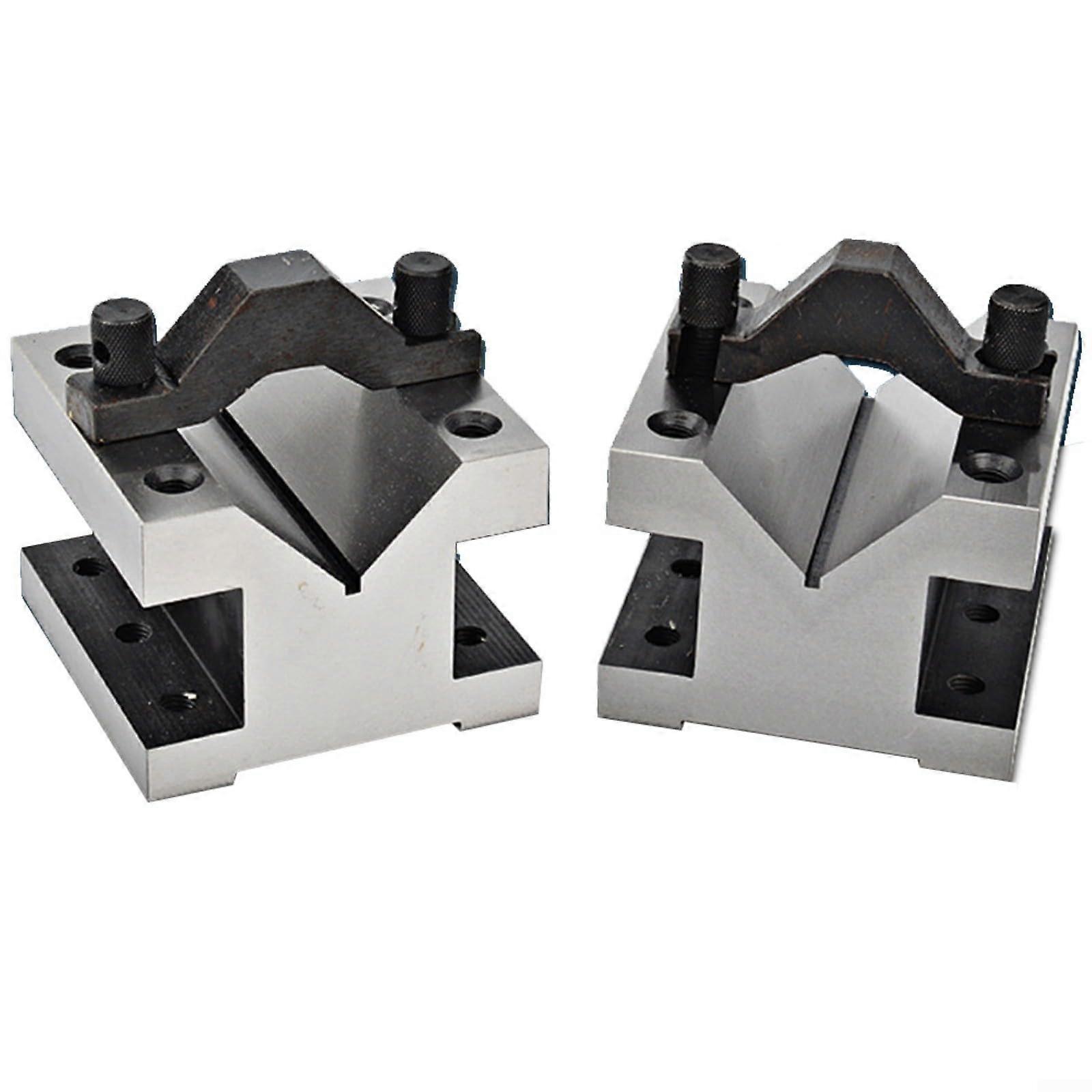 VBlock Tool Set with Clamp Made of Hardened Steel, Tool Block Holder for Drilling, Milling, Grinding, Workshop Machining