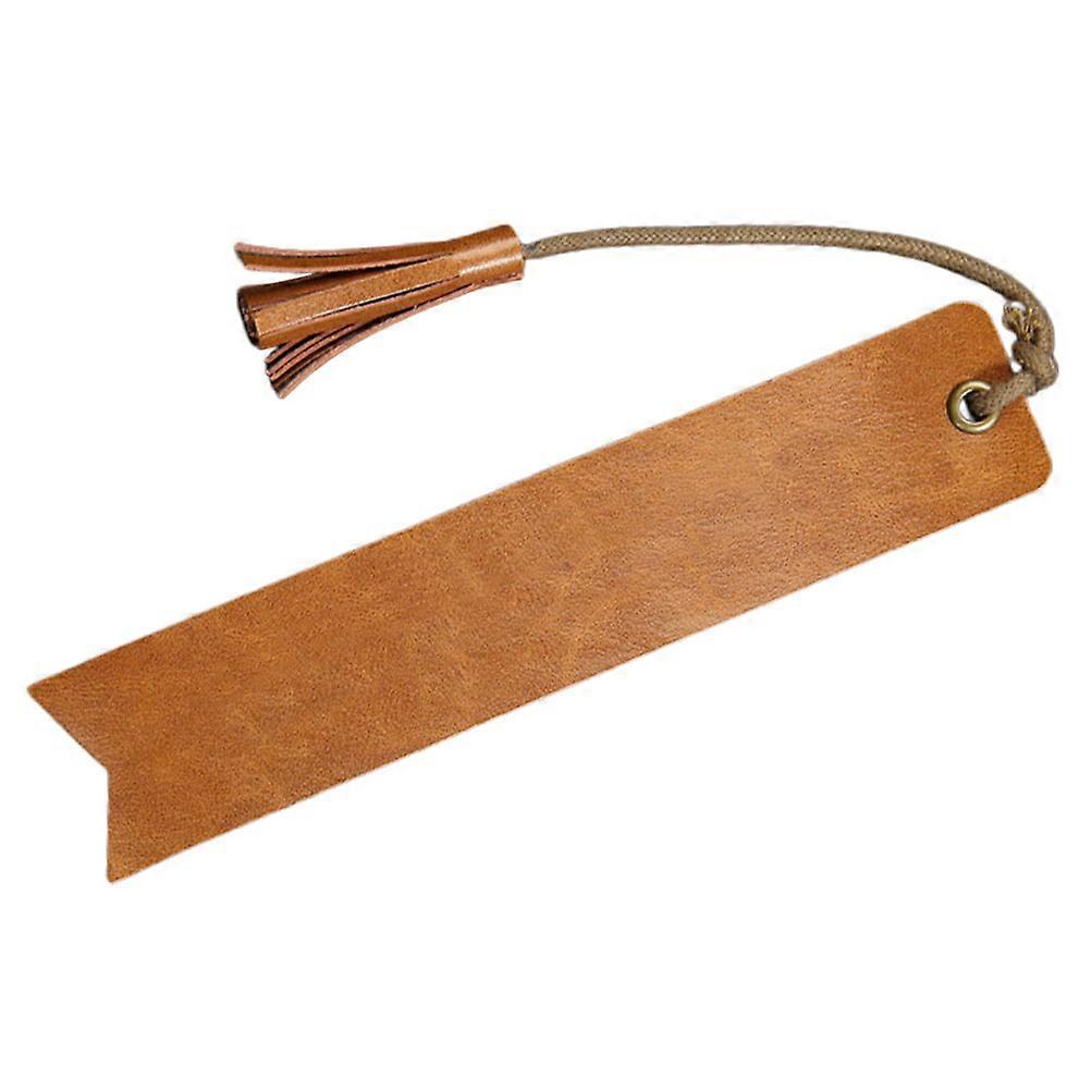 Leather Page Marker Diy Design For Readers Rectangular Light Brown 1 Set