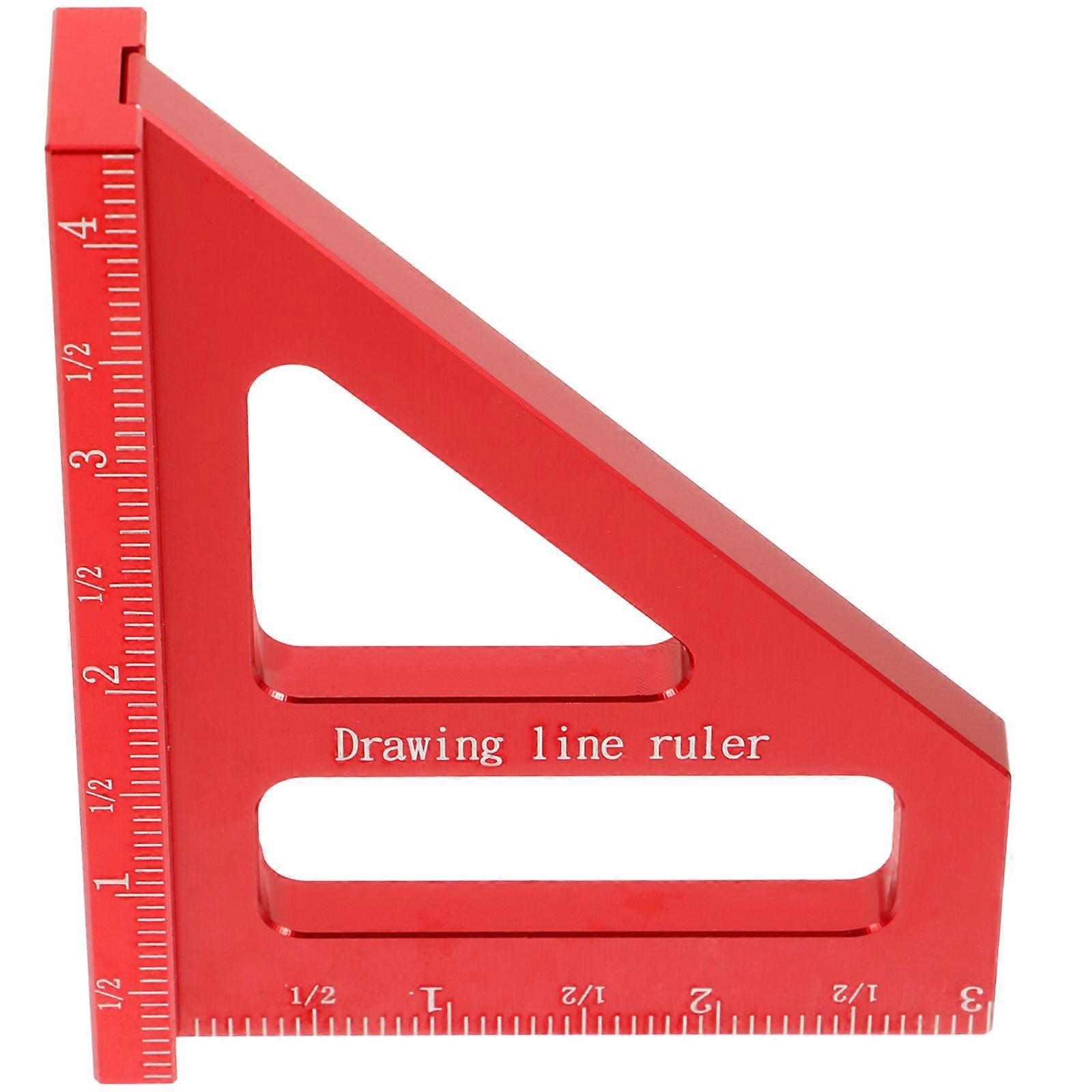 Carpentry Multi-Purpose Ruler Construction Tools Amateurs Red Color Compact Design Outdoor Use 1Set