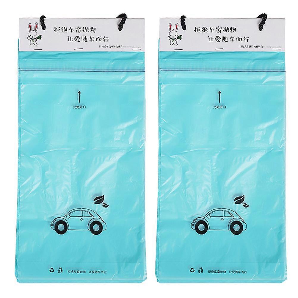 Blue SelfAdhesive Car Garbage Bag for Storage Use Durable PE Material with Tear Off Strip 100pcs in 2 Sets