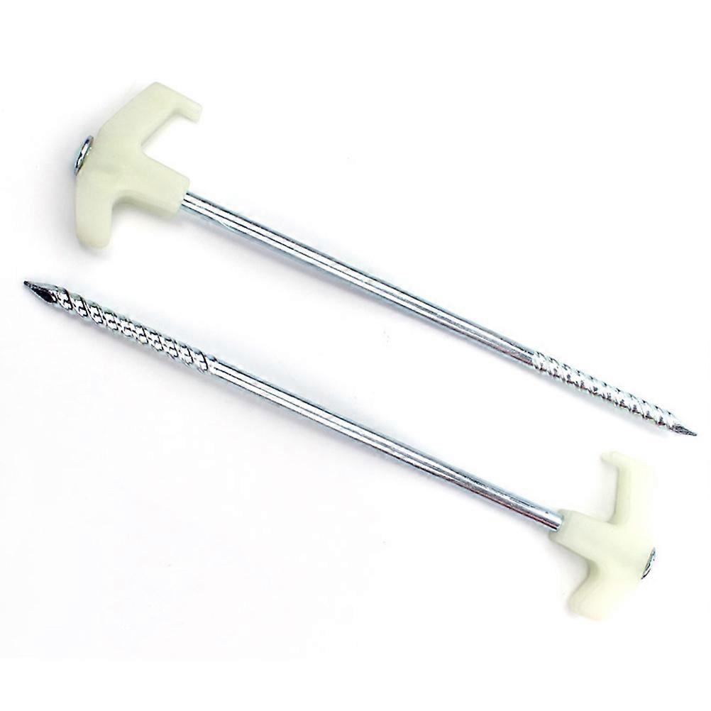 Spiral Tent Stakes with Plastic Handle for Camping 25CM Silver Steel Durable and Reusable