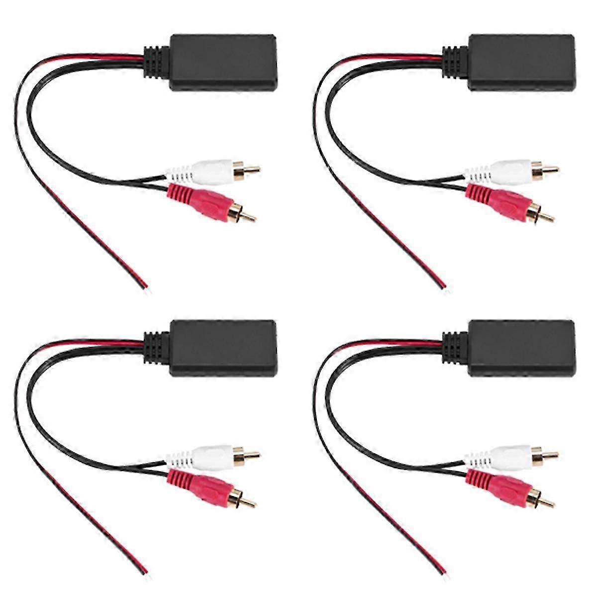 4Pcs Car Universal Wireless Bluetooth Module Music Adapter Rca Aux Audio Cable