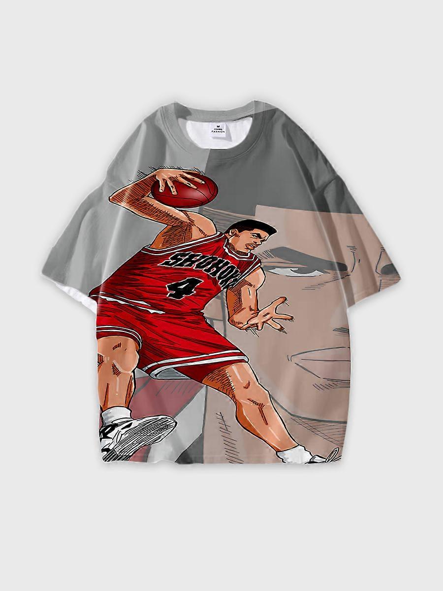 T-shirt round neck Role Pattern loose short sleeve C133