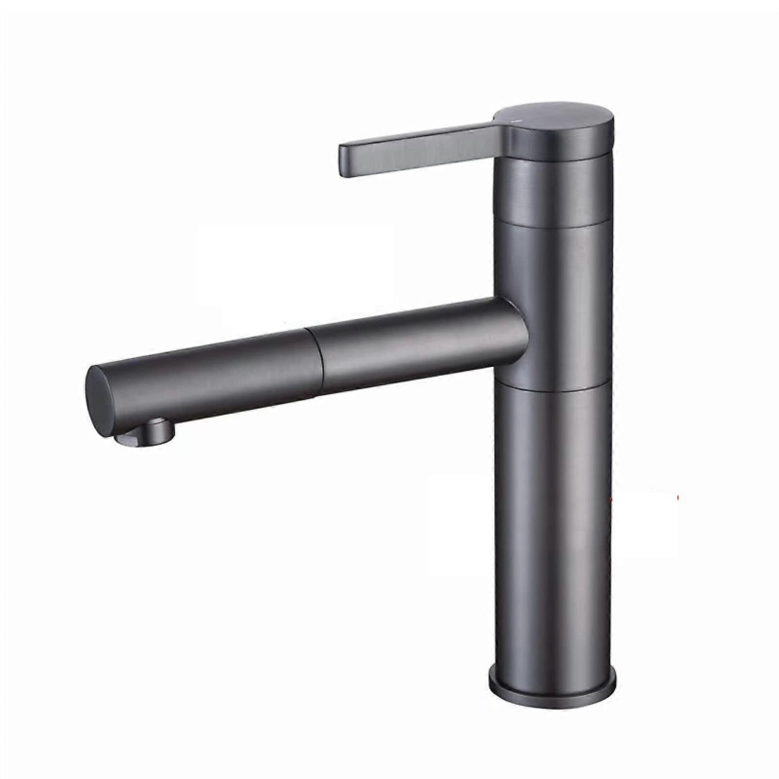 Sink Mixer Tap with Pull Out Spray, 360° Rotatable Solid Copper Basin Taps, Hot and Cold Water Single Handle Faucet