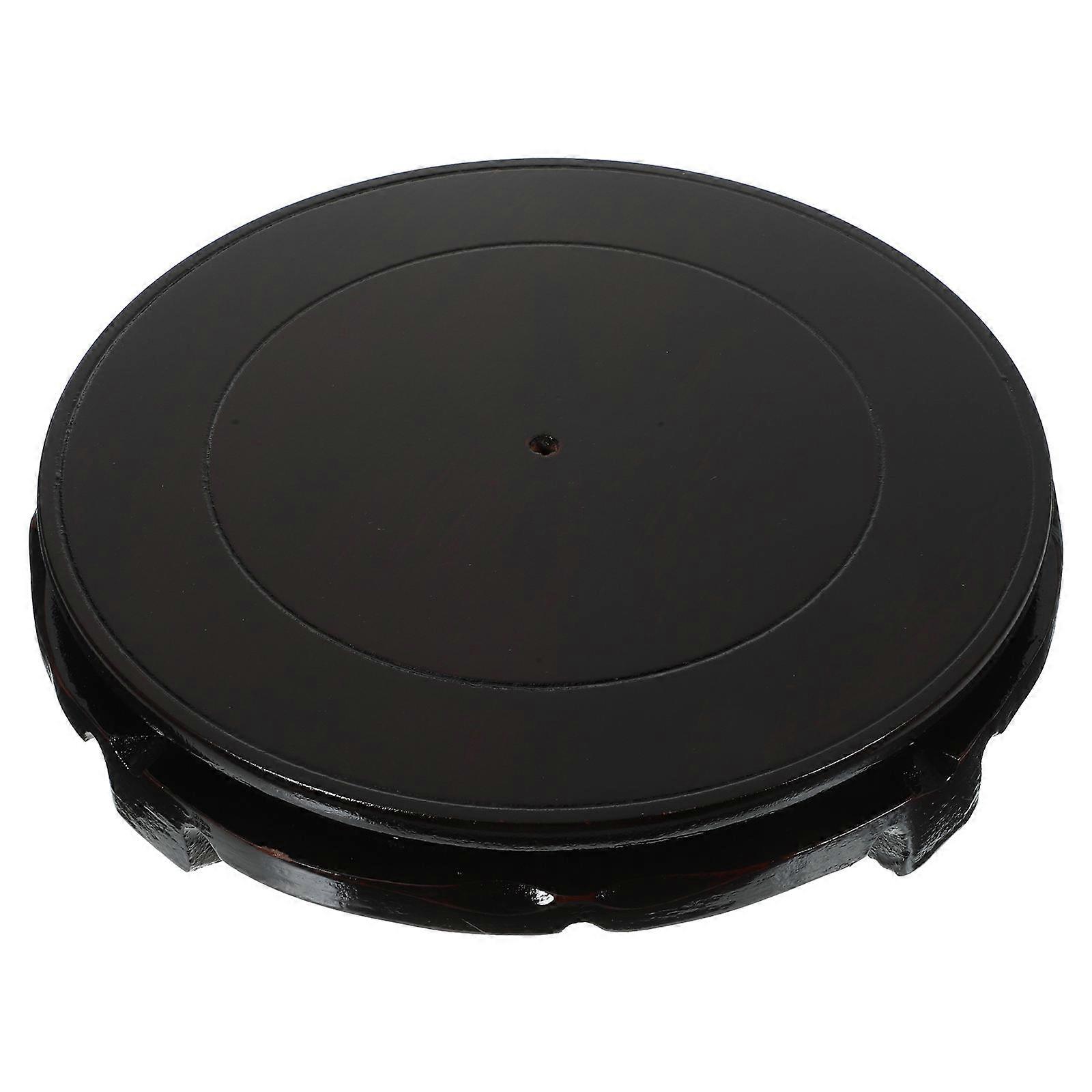 Black Wooden Display Base Stable Support Flower Pot Home Decoration 1 Pair