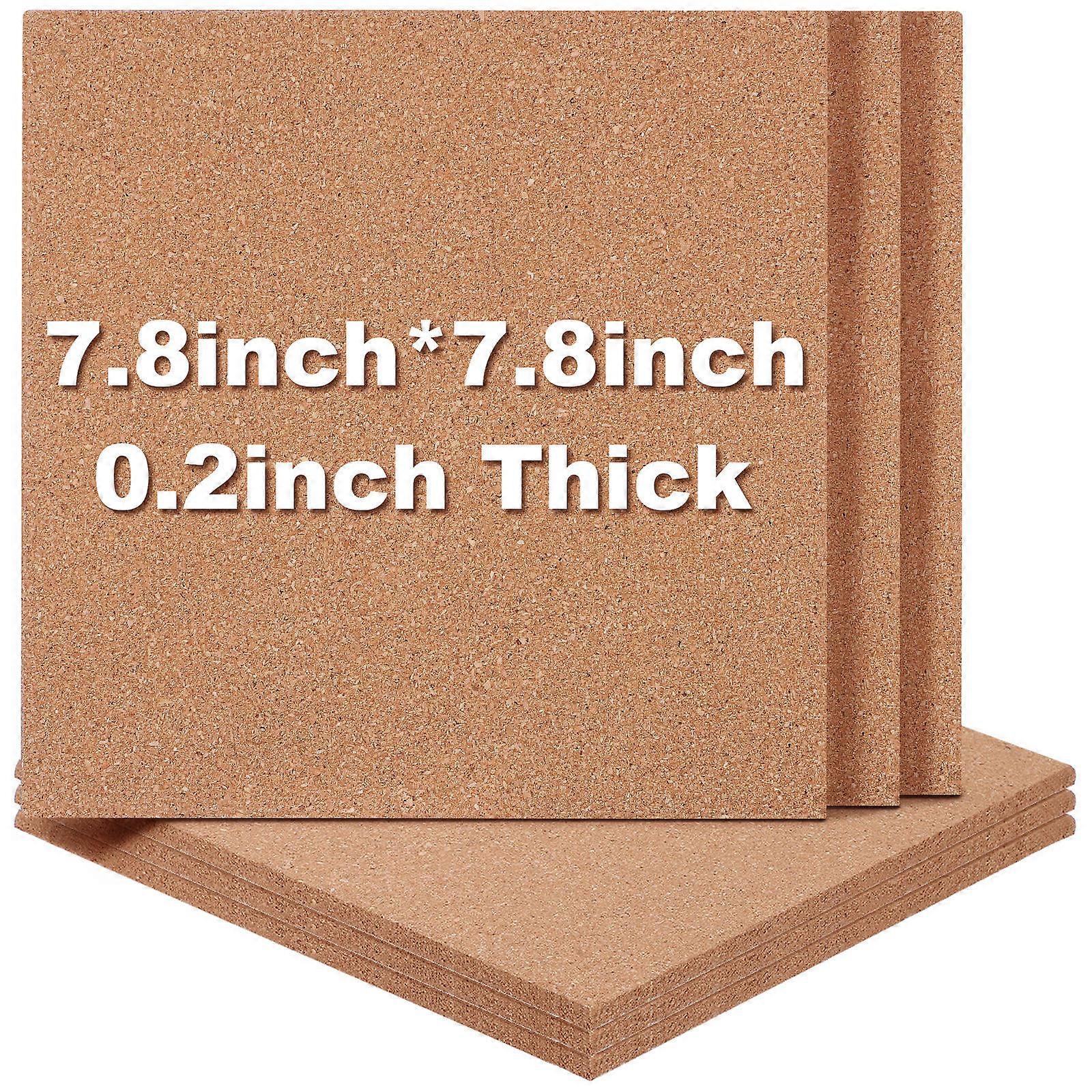 6pcs Self Adhesive Cork Boards, Thick Square Pin Boards for Office Walls, Strong Adhesive, Easy Installation, Memo Bulletin Boards