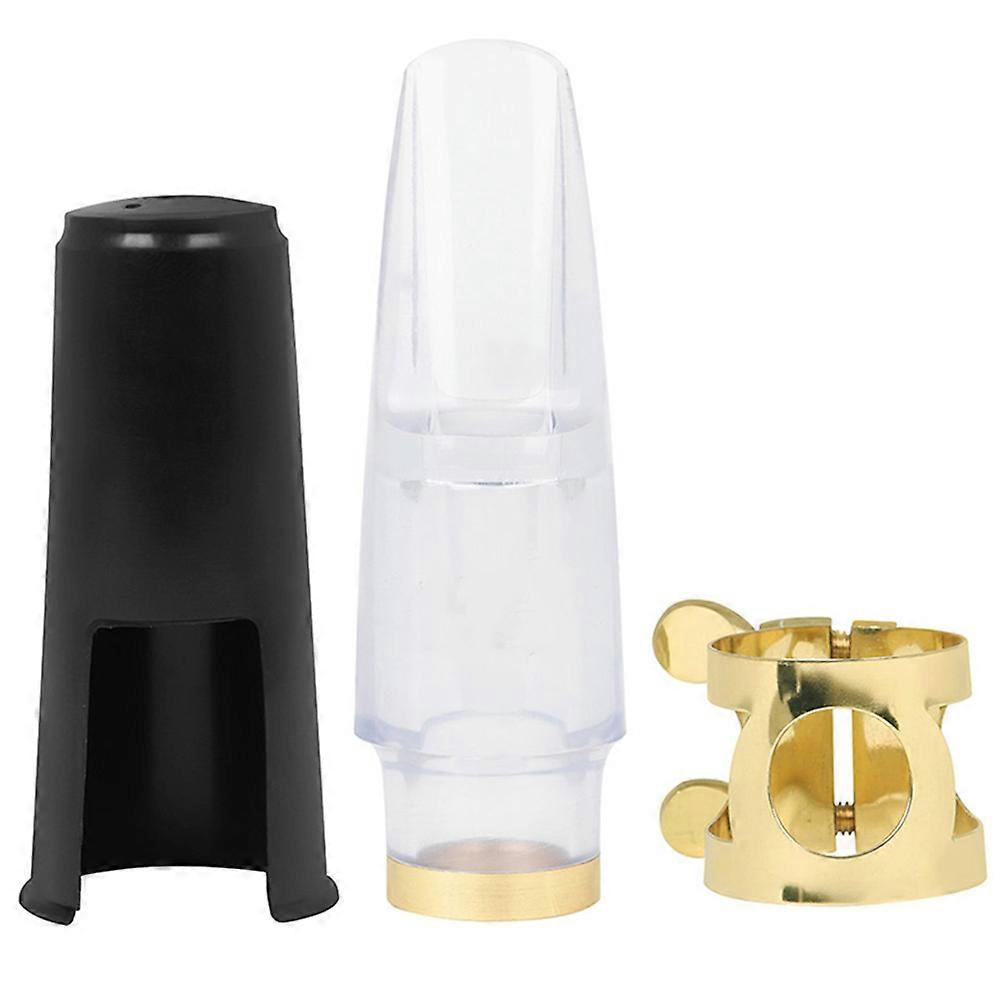 Alto Saxophone Mouthpiece Kit with Durable Transparent Acrylic and Metal Ligature 1 Set