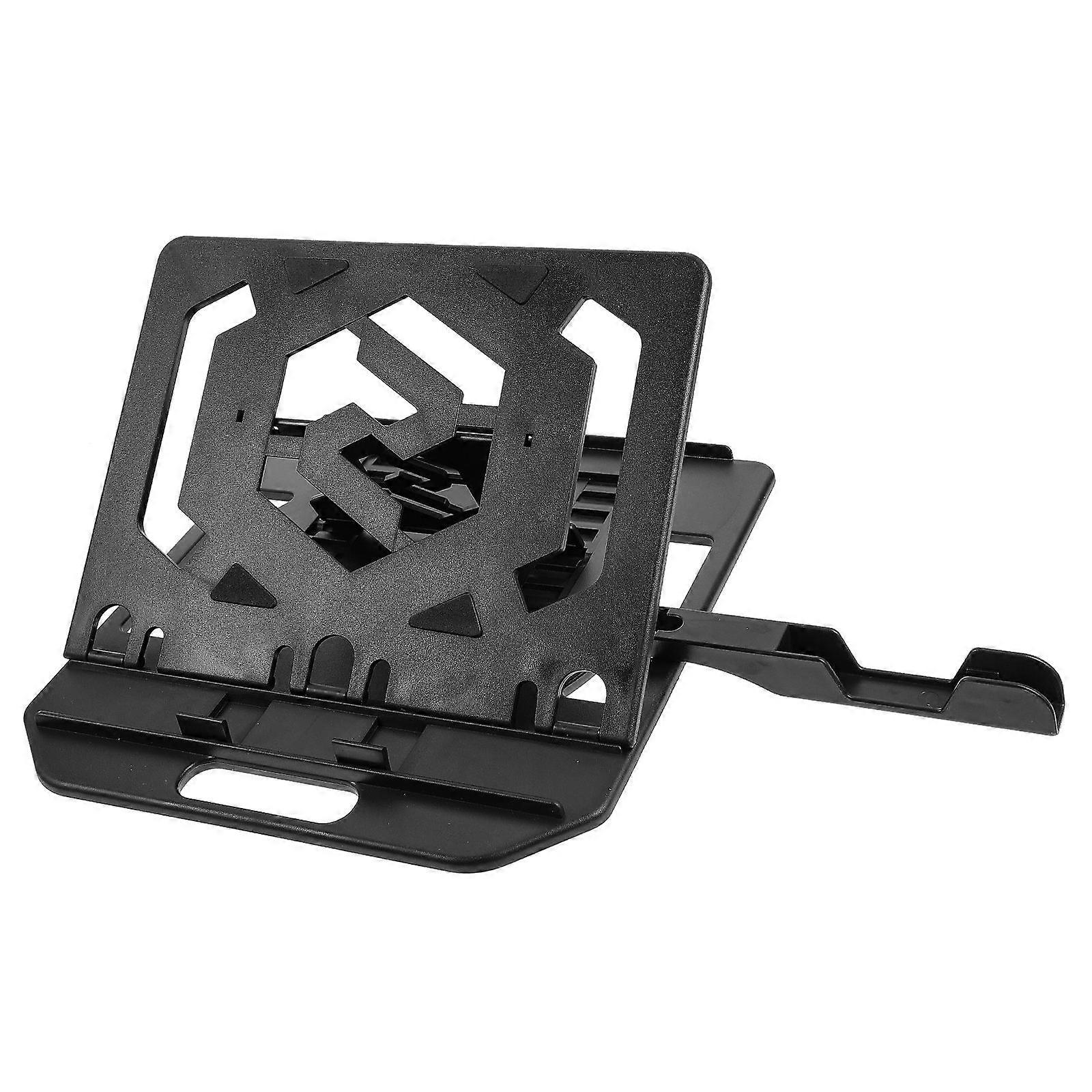 Ergonomic Adjustable Laptop Stand in Black Aluminum Alloy for Home Use with Phone Holder and Heat Dissipation, Portable Design