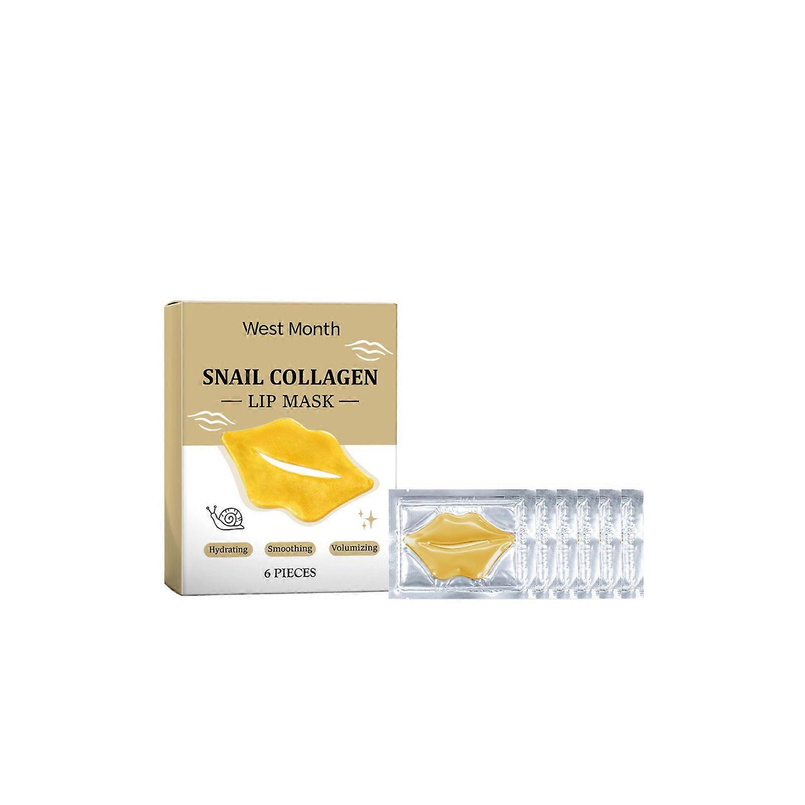 Lip Mask With Snail Collagen Pads (6 Patches) for Dry and Cracked Lips -Hydrating, Smoothing, Volumizing, Lip Balm