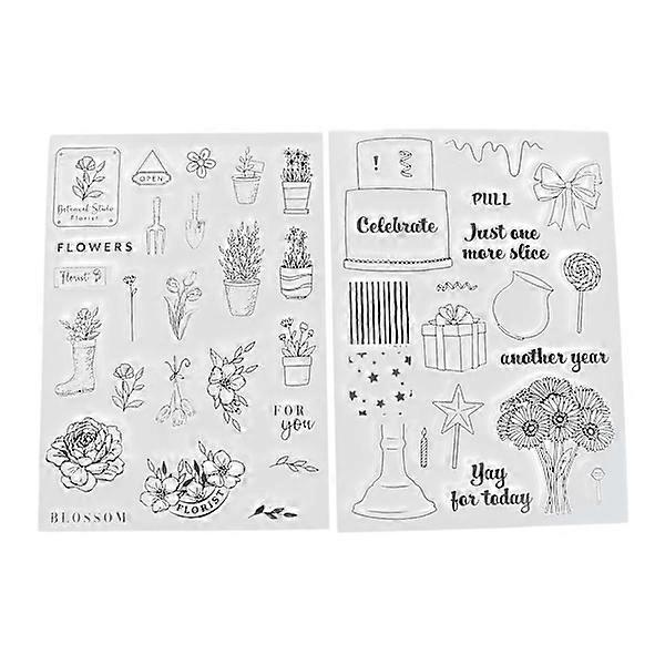 2pcs Transparent Stamp Set, for Card Making Decoration