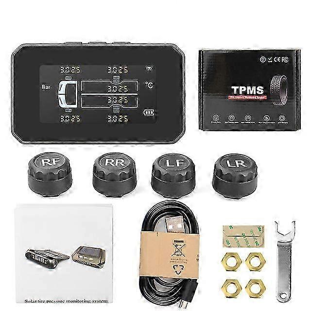 Universal Truck TPMS With 6 External Sensors Tire Pressure Monitor Solar USB Charging Tire Pressure Monitor for Truck SafetyExternal Sensors SZRH A-H