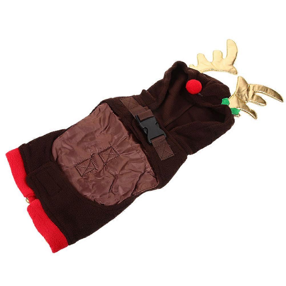 Cosplay Dog Outfit Comfortable Pet Clothes Christmas Party Photography Props Coffee Color 1 Pcs
