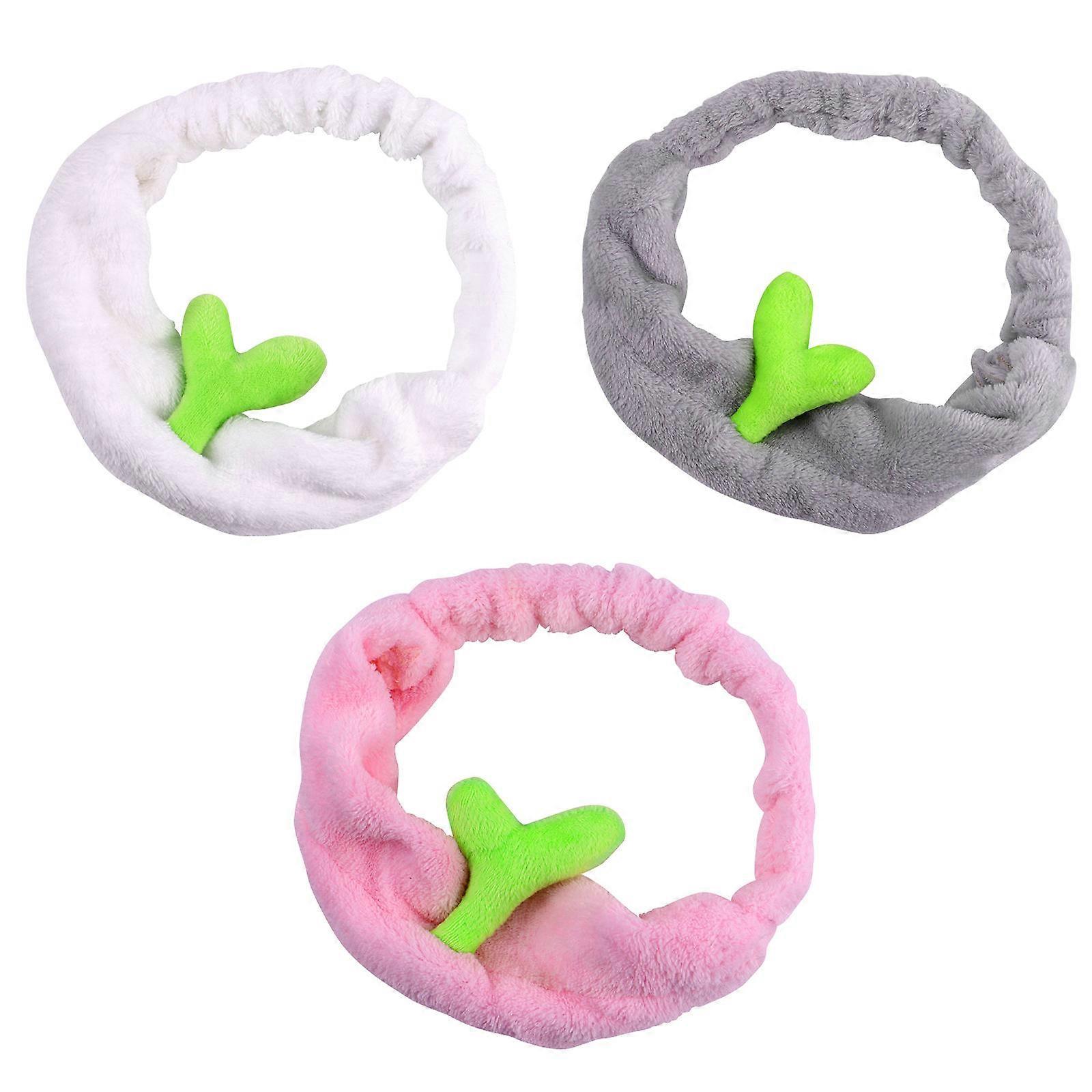 Facial Headbands Lurrose 3Pcs Elastic Comfortable Assorted Color Hair Holding For Face Washing And Shower