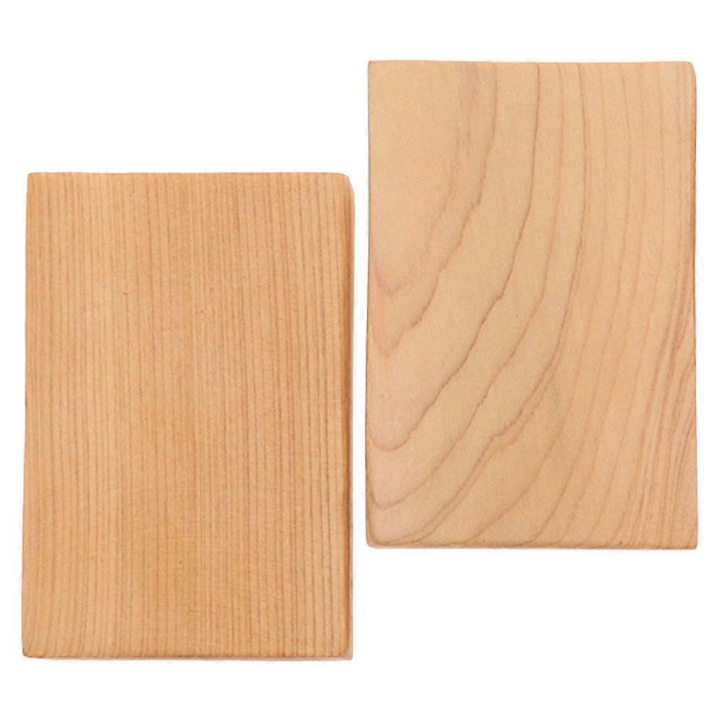 Wood Block For Display 2 Pcs Smooth Rectangular Wooden Craft Blocks For Art Projects Light Brown