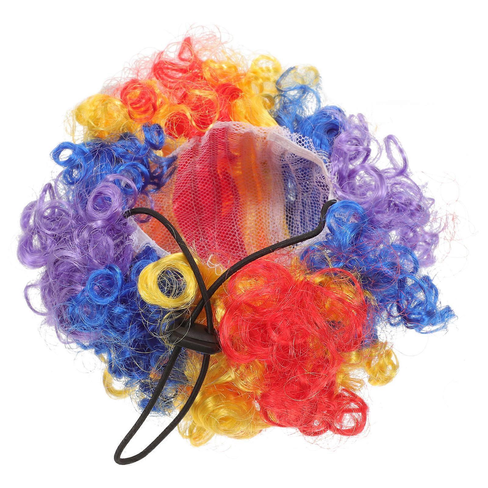 Funny Dog Clown Wig Made of Nylon Fiber for Pet Photo Props and Party Favors Assorted Color