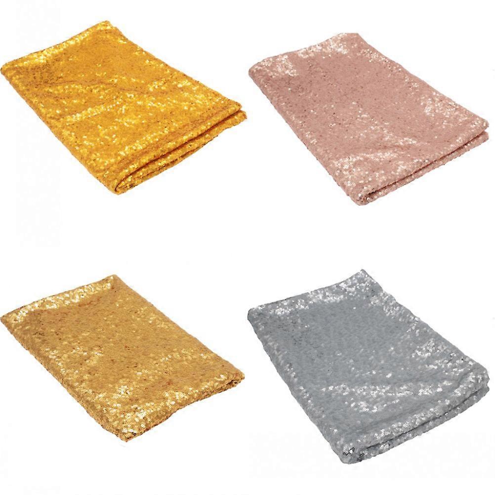 Golden Sequin PE Tablecloth for Decorating Smooth and Attractive for Parties 54x108 Inches