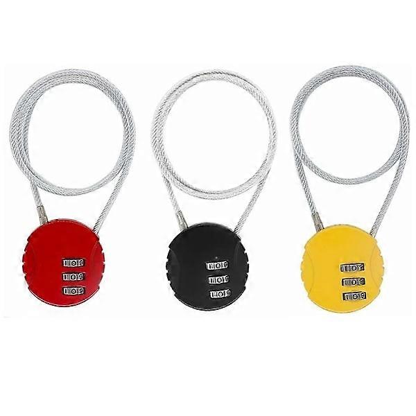 Digit Coded Lock, 3 pcs Anti-Theft Helmet Lock, Luggage Lock, Code