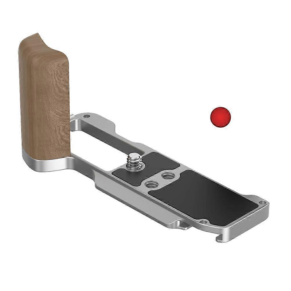 Generic Camera Wooden Handle Grip Aluminum Base L Board L Shape Mounting Plate for Fujifilm XM5 Fuji XM5 Silver