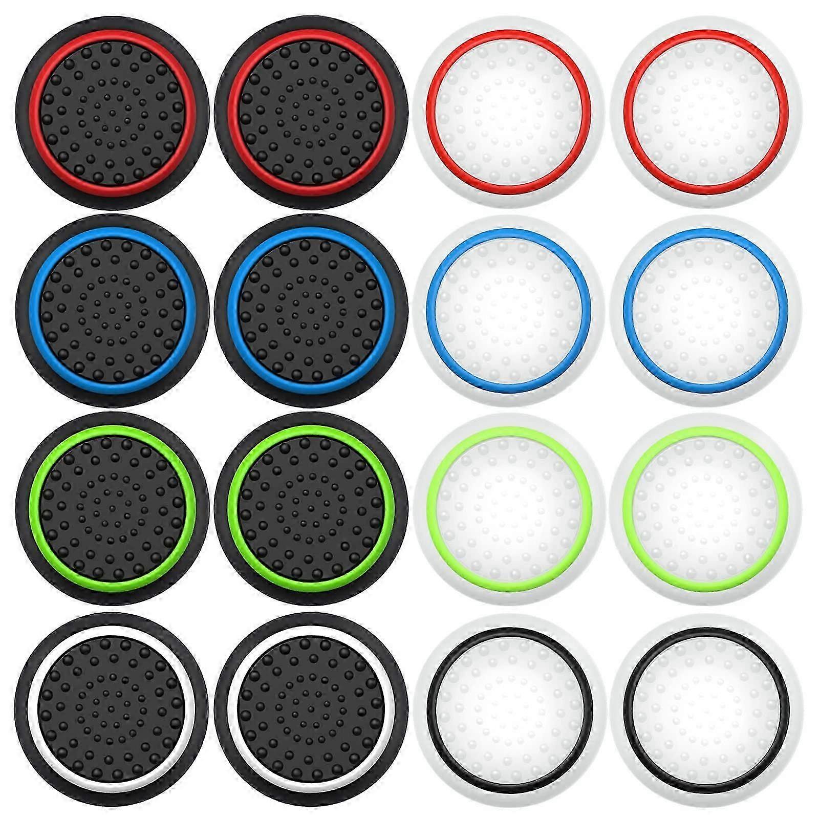 8 Pairs Silicone Replacement Buttons for PS4, PS3, PS2 & Xbox One Gamepads