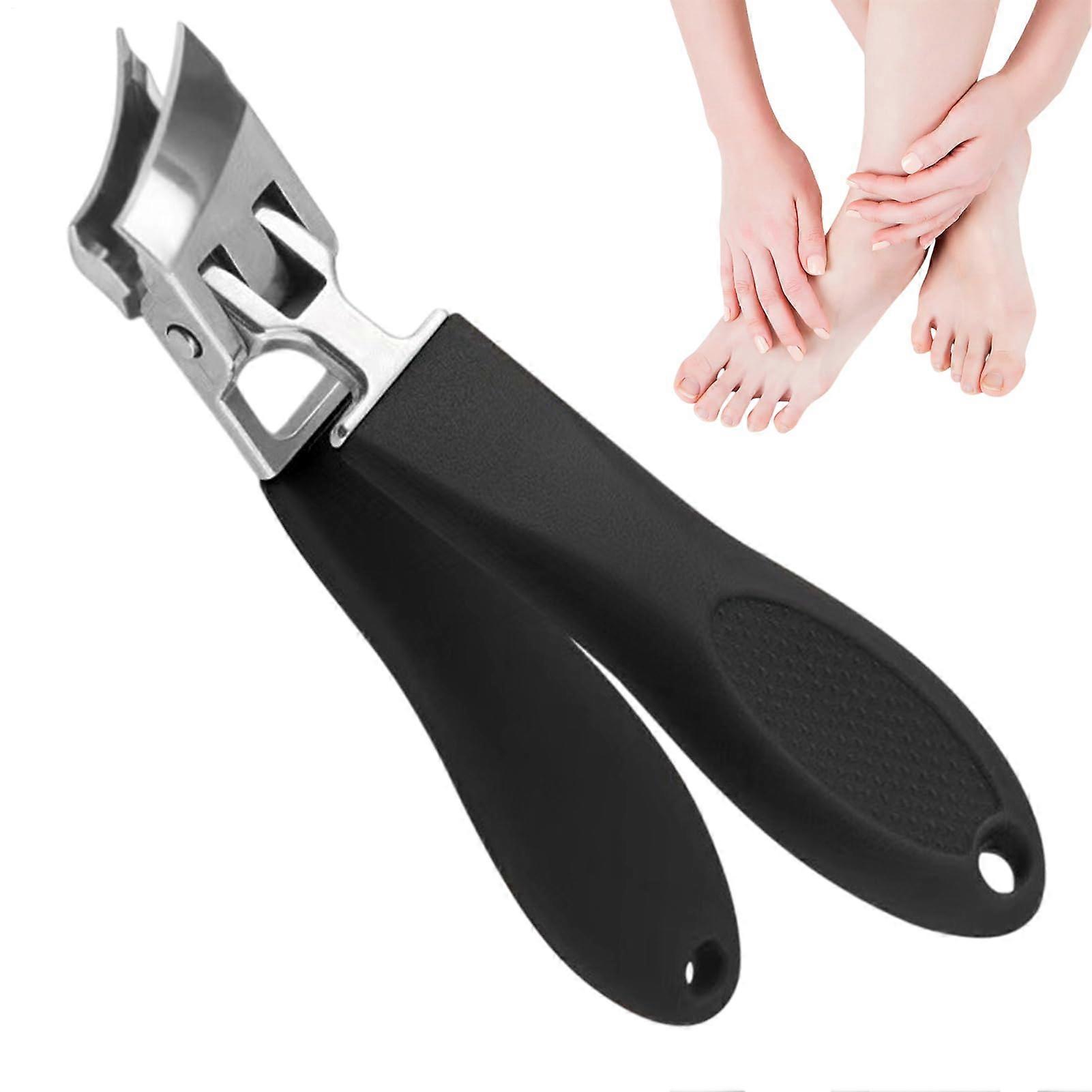 Schräge Nagelknipser mit gebogenem Klingen-Design, breiter Backenöffnung und langem Griff für Zehennägel, no splash, für Senioren