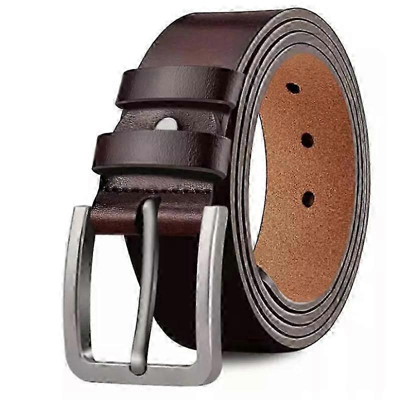Män Bälte Man Högkvalitativt Läderbälte Män Läder Pin Spänne Fancy Mode Lyx Vintage Jeans Designer