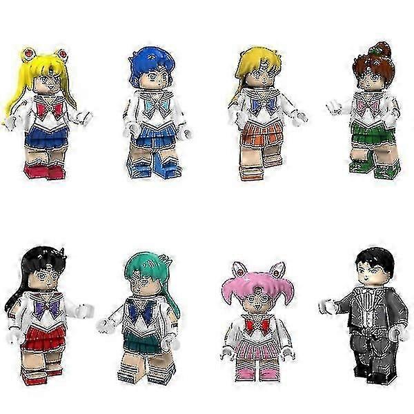 8-Piece Sailor Moon Building Block Set - Moon Hare & Mizuno Ami Minifigures for British Collectors