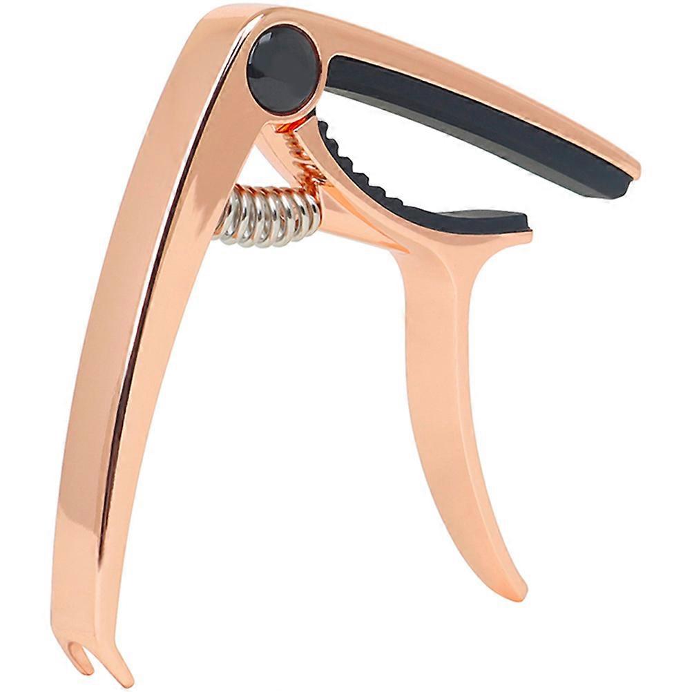 アコースティックおよびエレキギター用アルミニウム合金ギターカポ、ローズゴールドカラー、さまざまな弦に適合 6.5 インチ