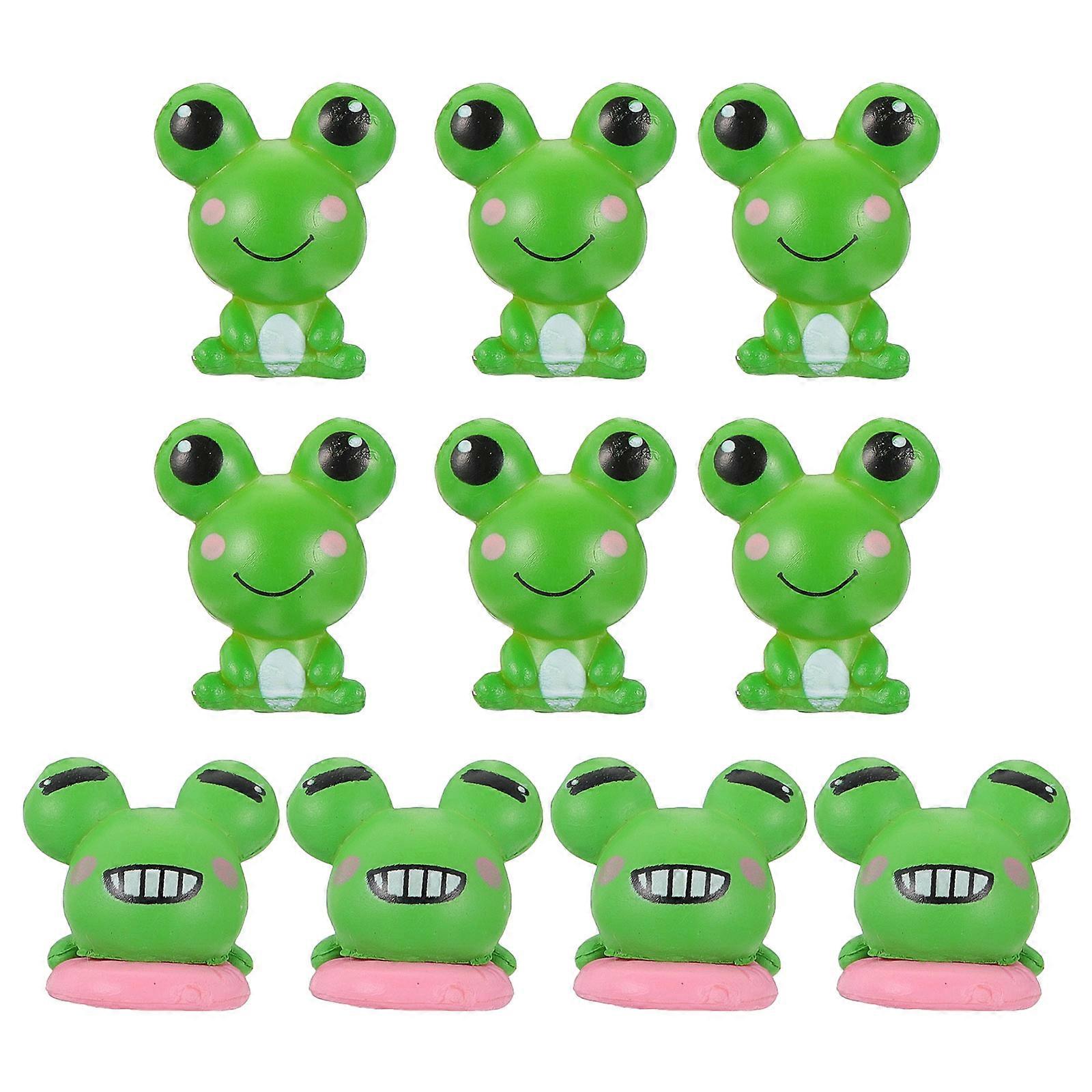 10pcs Mini Frog Figurines for Bonsai, Fairy Gardens & Home Decor – Assorted Styles for Creative Table Displays