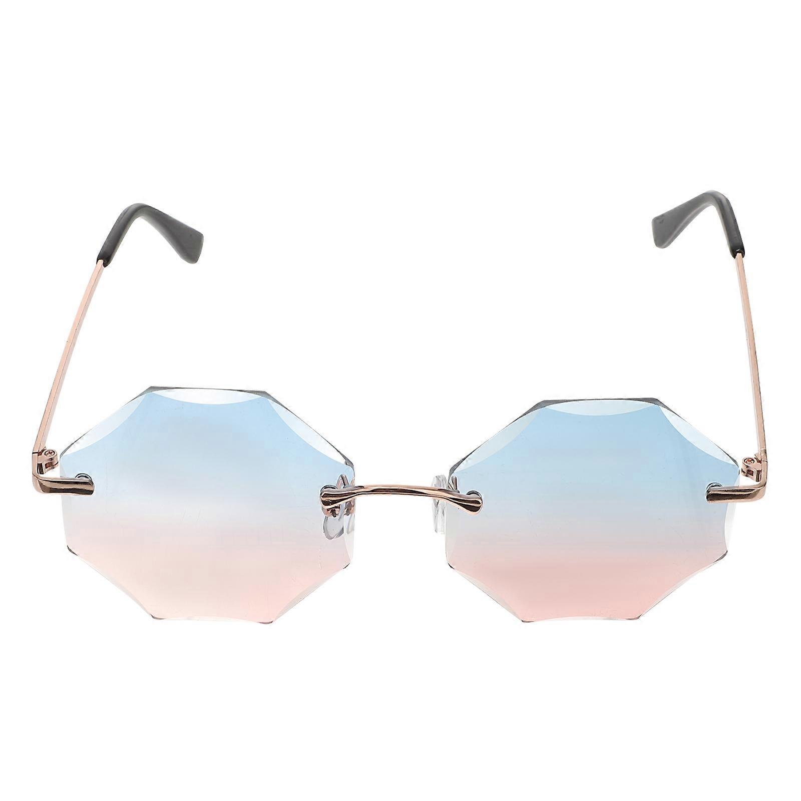 Disco Glasses for Decoration PC Material Rimless Sunglasses Suitable for Party and Festival Multi Color 90s Style