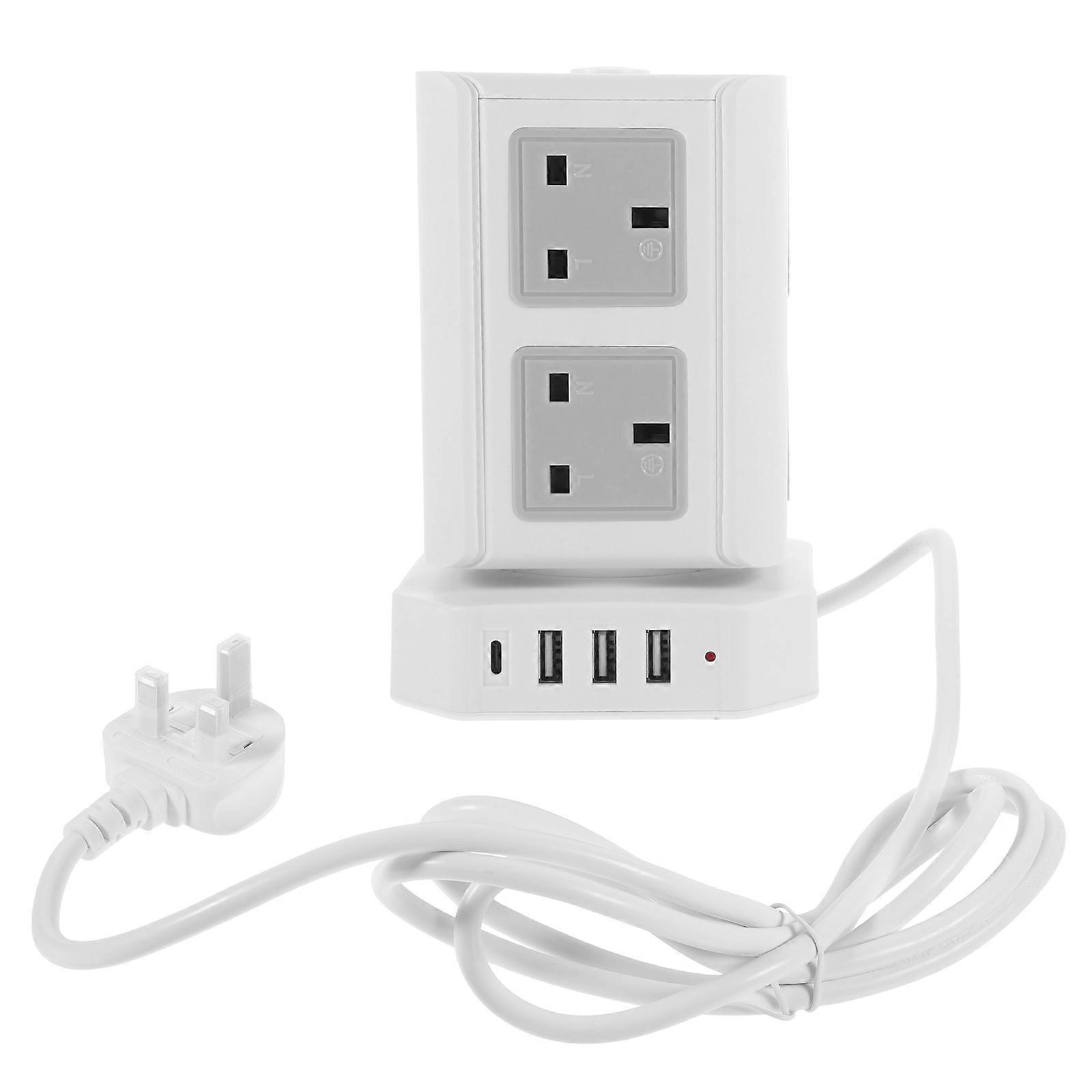 Electric Tower Outlets Plug Extension For Users With Multiple Devices Incorporating Safe Materials And Compact Design 1Set