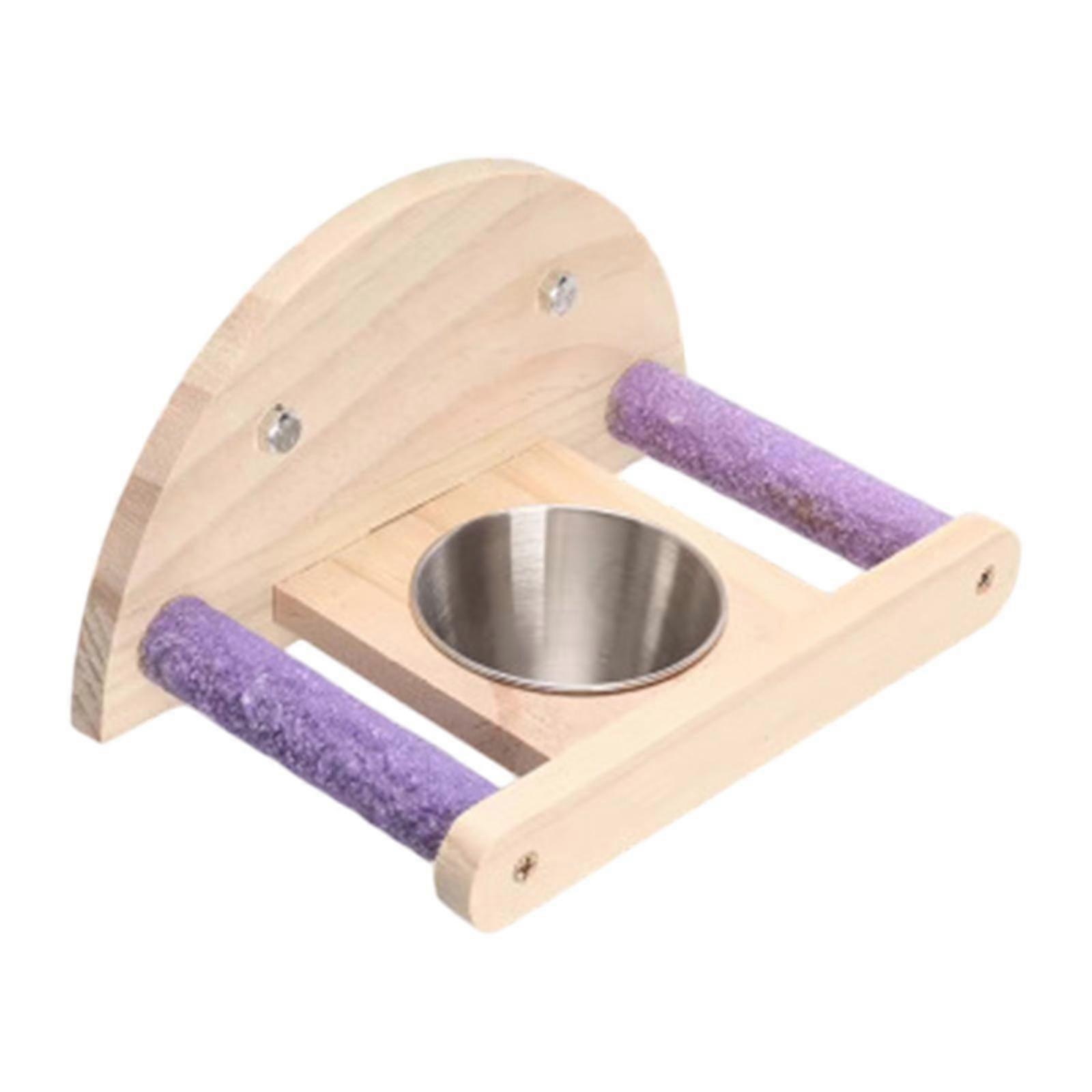 Bird Toy Parrot Perch with Feeding Cups, Fun for Lovebirds Cockatiels Conures, No Mirror
