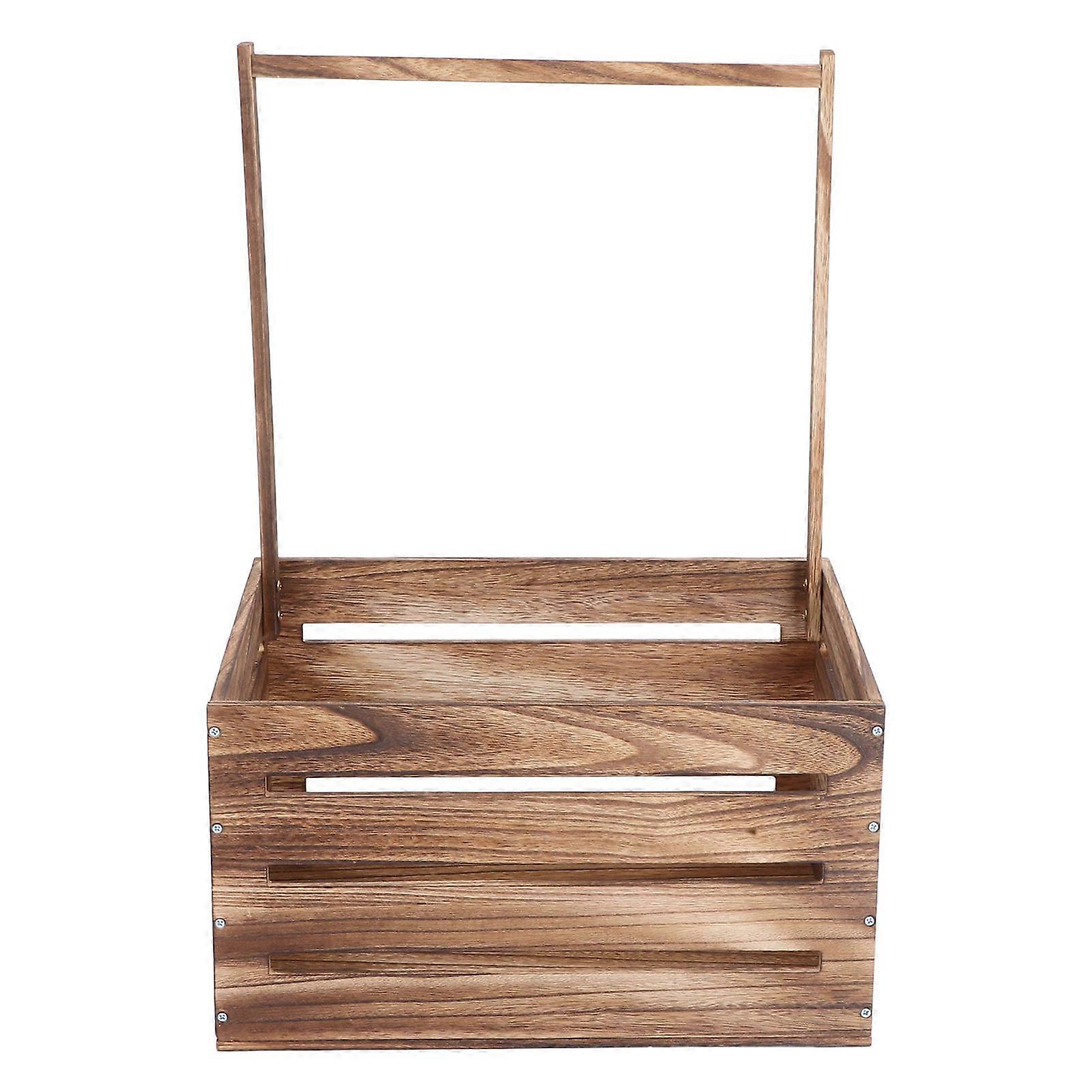 Wooden Crate Cabinet Baby Shower Present Hamper Parents Use Coffee 40.00X31.00X23.00CM Portable Transport 1Pack