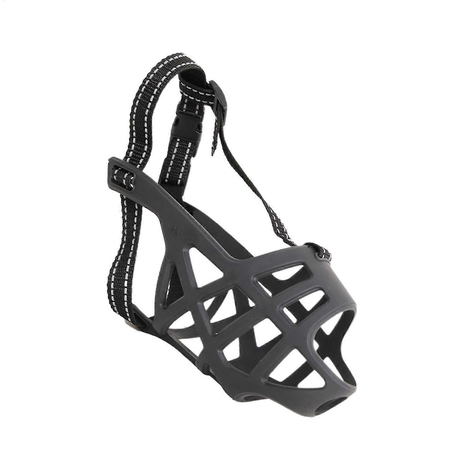 Dog Muzzle for Barking - Soft Adjustable Mouth Guard for Small to Large Dogs, Portable Black Training Muzzle for Anti Picking Style