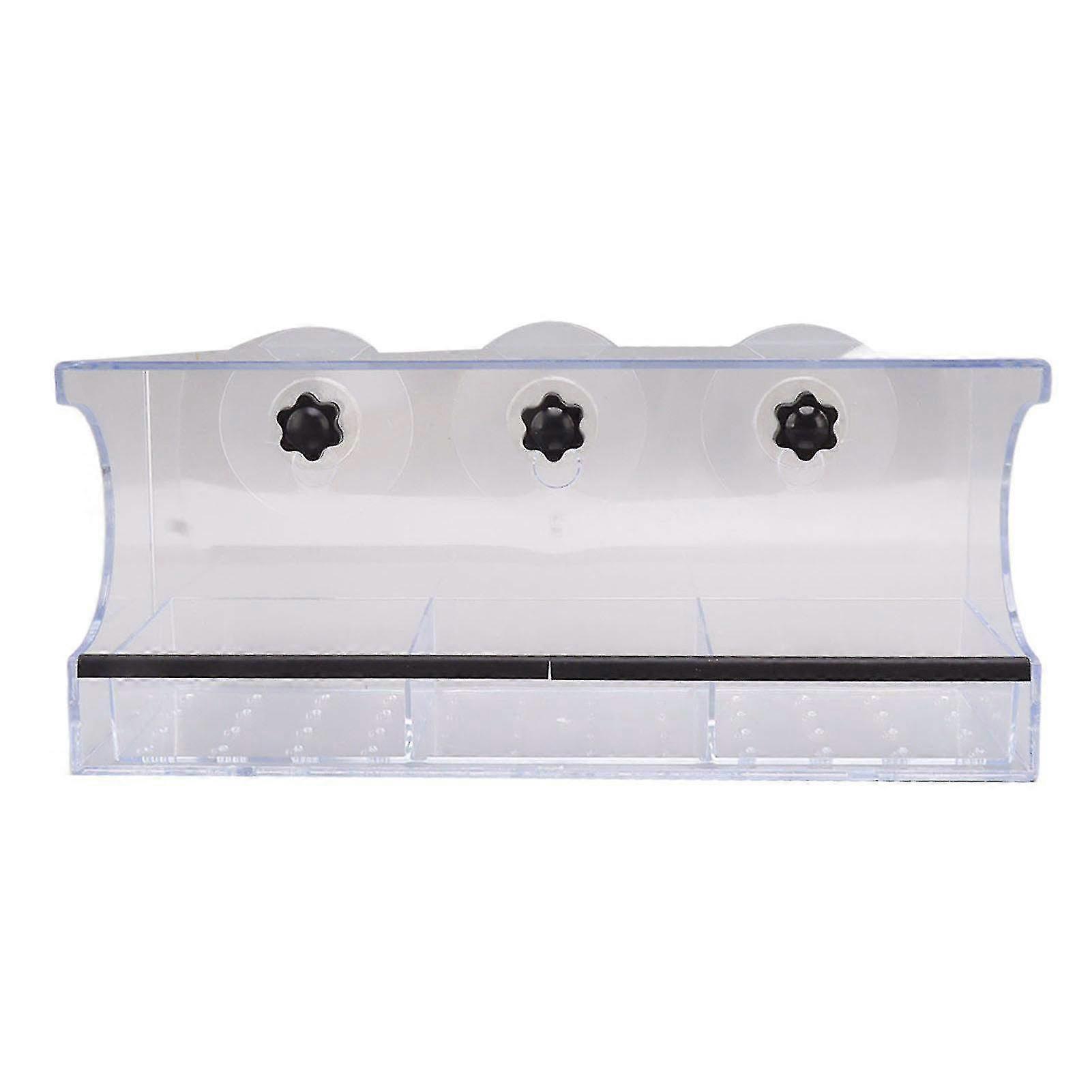 Transparent Window Bird Feeder with Strong Suction Cups - Clear Feeding Tray for Balcony & Window Display