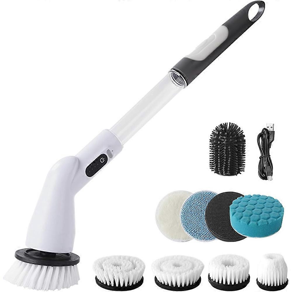 Electric Spin Scrubber with Replaceable Brush Heads Shower Cleaner