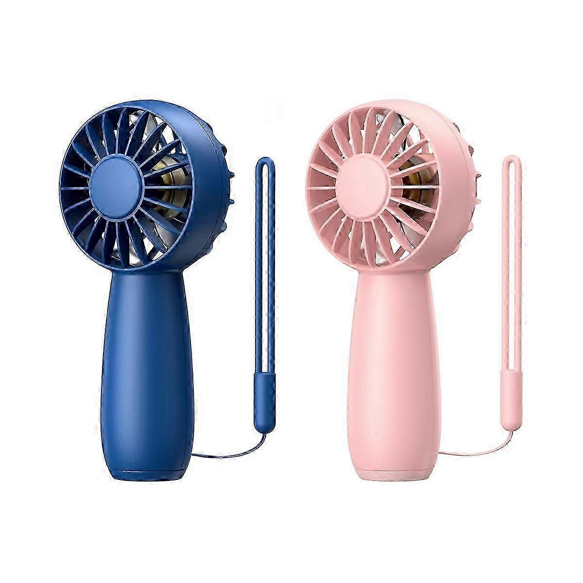 2-Pack Handheld Fan Rechargeable Mini Fan, Portable Hand Fan Personal Fan with 3 Speeds Fan for Hom
