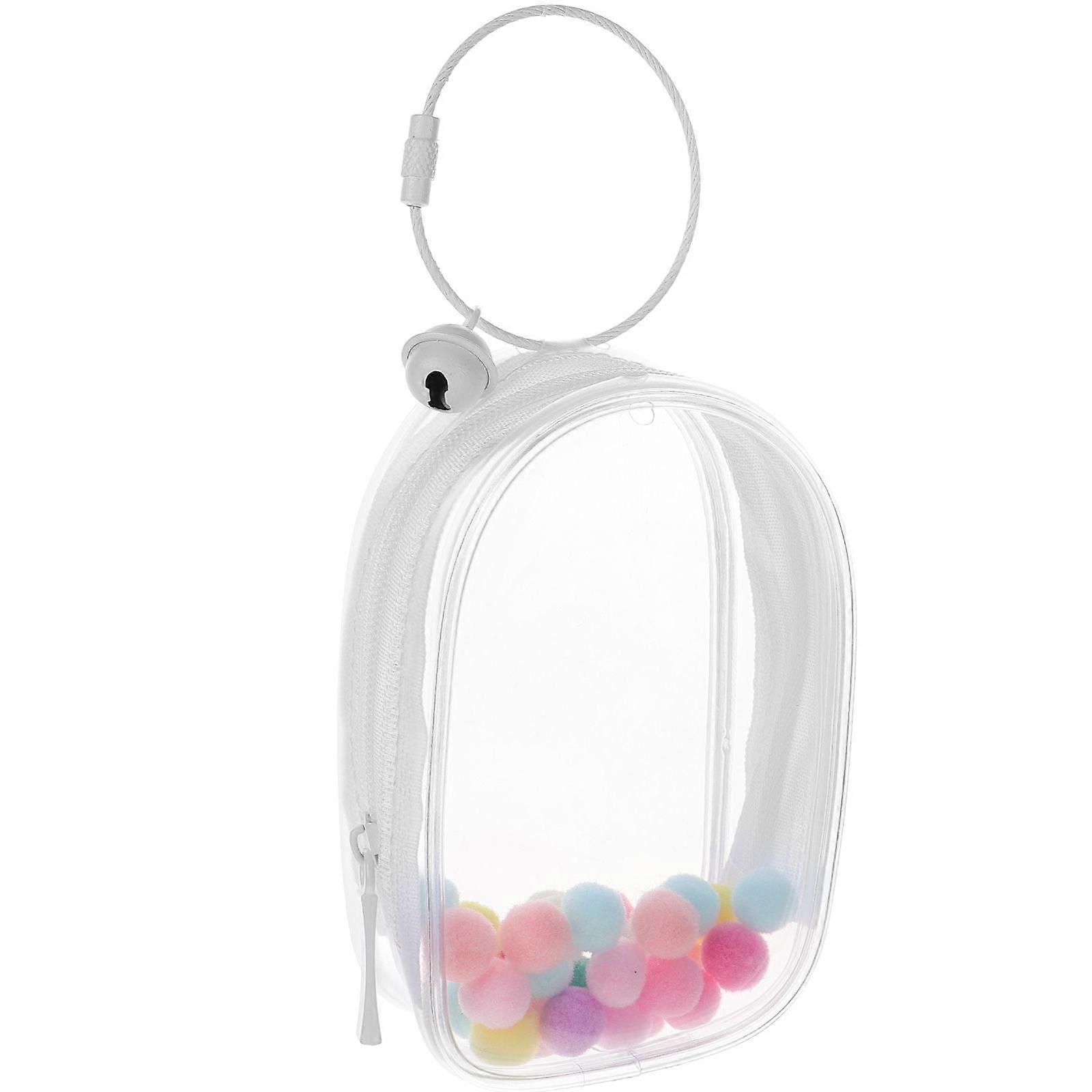 Transparent Doll Bag with Ring and Bell Stylish and Cute Clear Display Pouch for Dolls Figures for Displaying Your Doll Clear Doll Bag