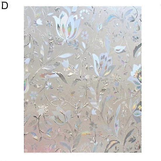 1 Sheet Glass Sticker Stain-resistant Reusable 3D Modern Lattice Privacy PVC Static Film for Balcony