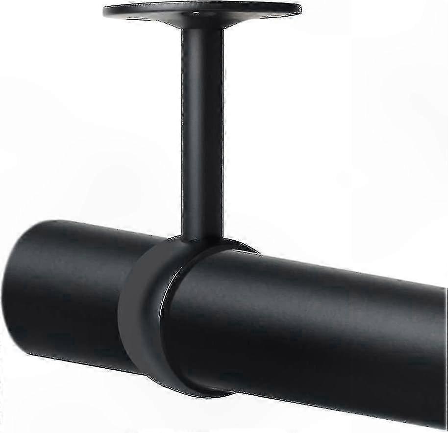 Matt Black Ceiling Bracket for 32mm Rods, 2 Pack Wardrobe and Curtain Support