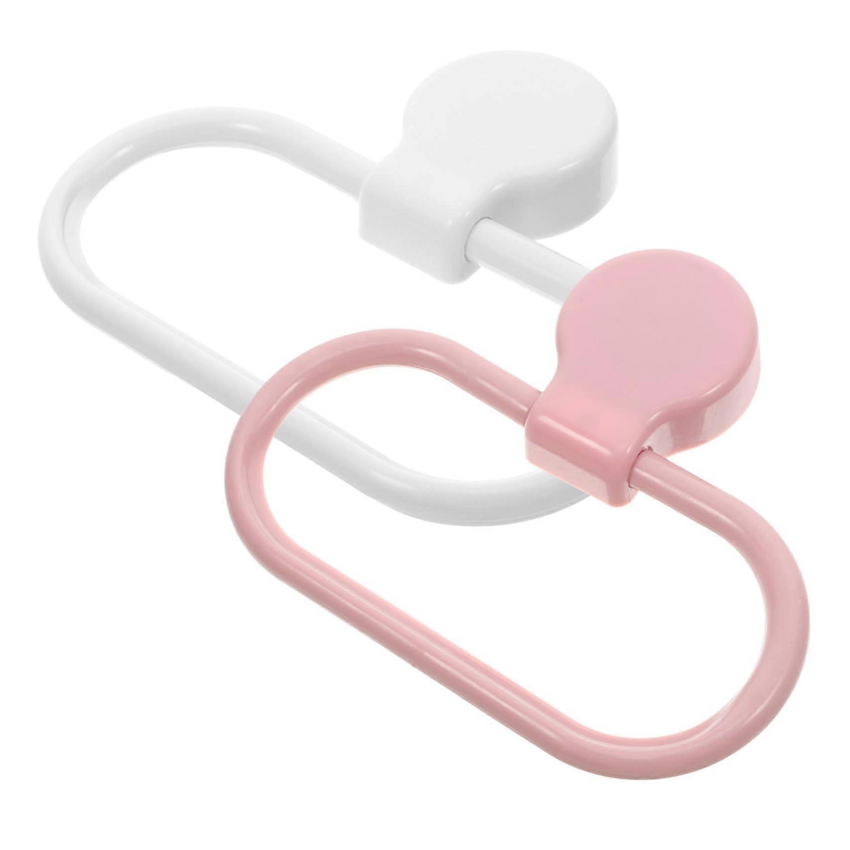 2 Pack Towel Holder Hooks for Bathroom, Square Towel Ring Wall Mount, Plastic Suction Cup Design, Space-Saving Towel Rack