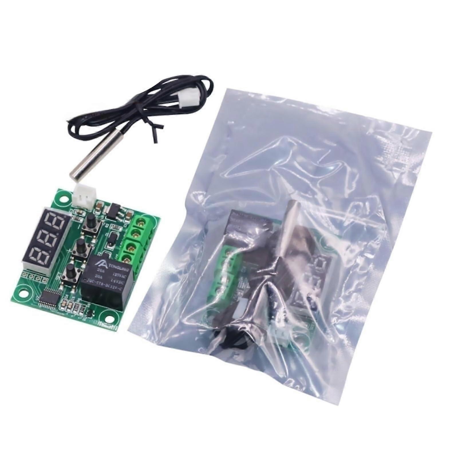 2Pcs XHW1209 Thermostat LED Display Digital Temperature Controller Module with 10A OneChannel Relay and Waterproof Sensor Probe