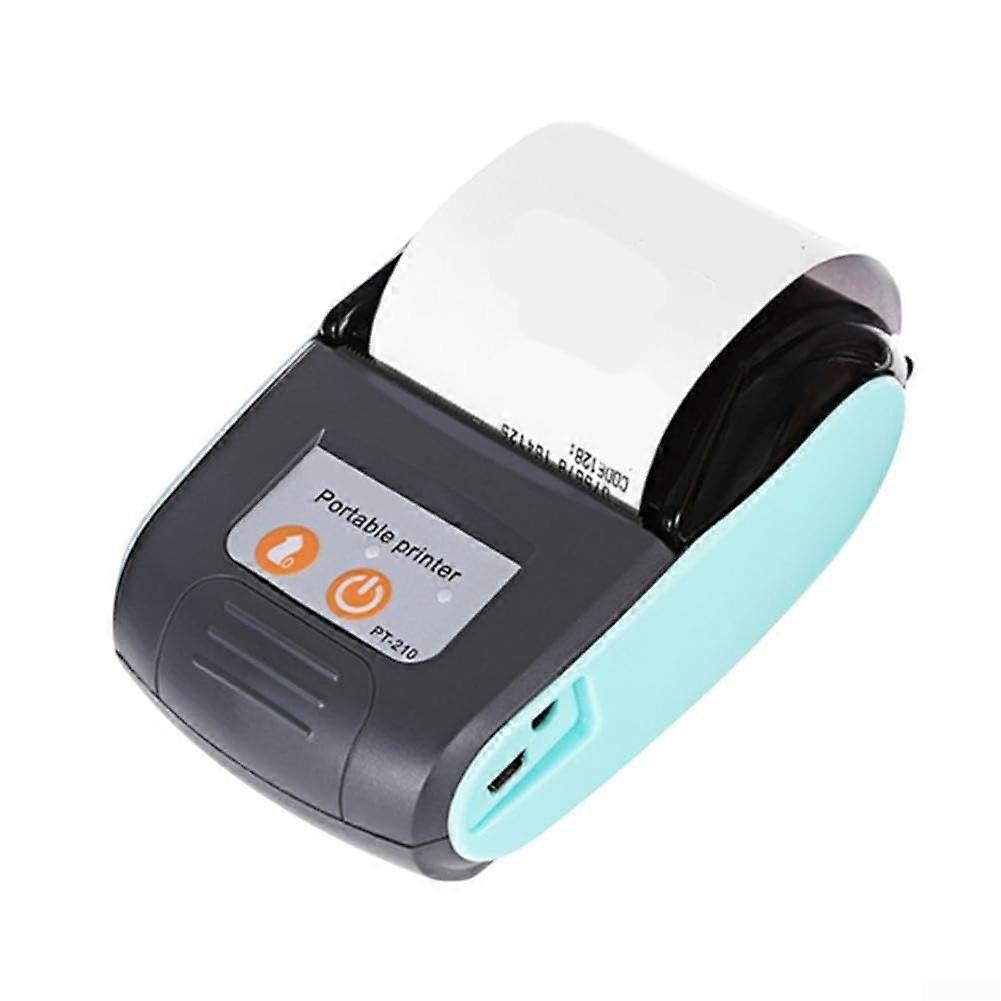 Portable Wireless Thermal Printer for Receipts, Compact Design, Bluetooth Compatibility, Blue Color
