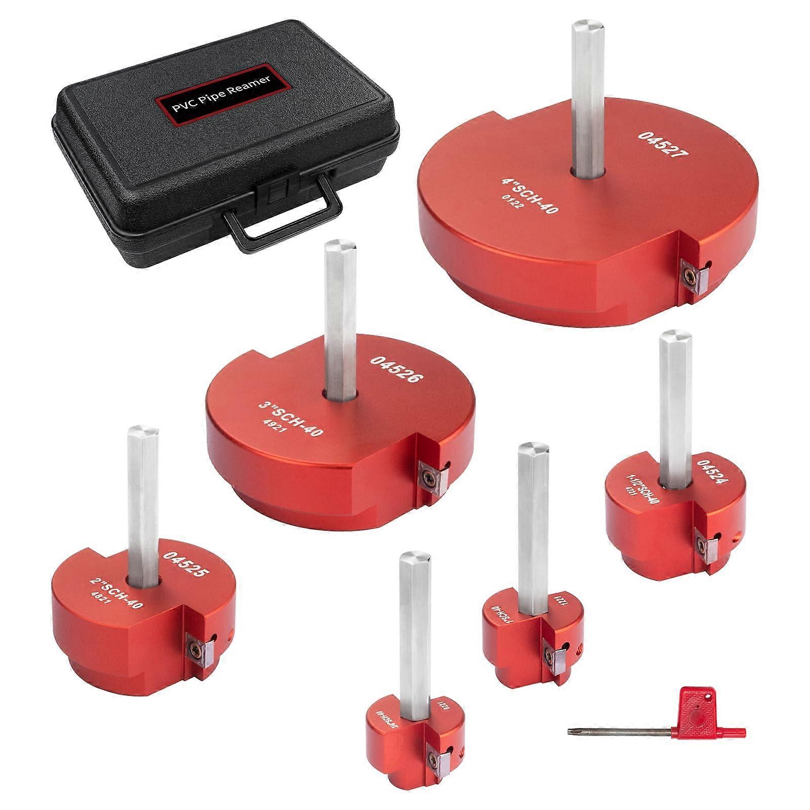 PVC Pipe Reamer Set, 2 Carbide Inserts, 1.910.2 cm, Aluminium, PVC Socket Saver