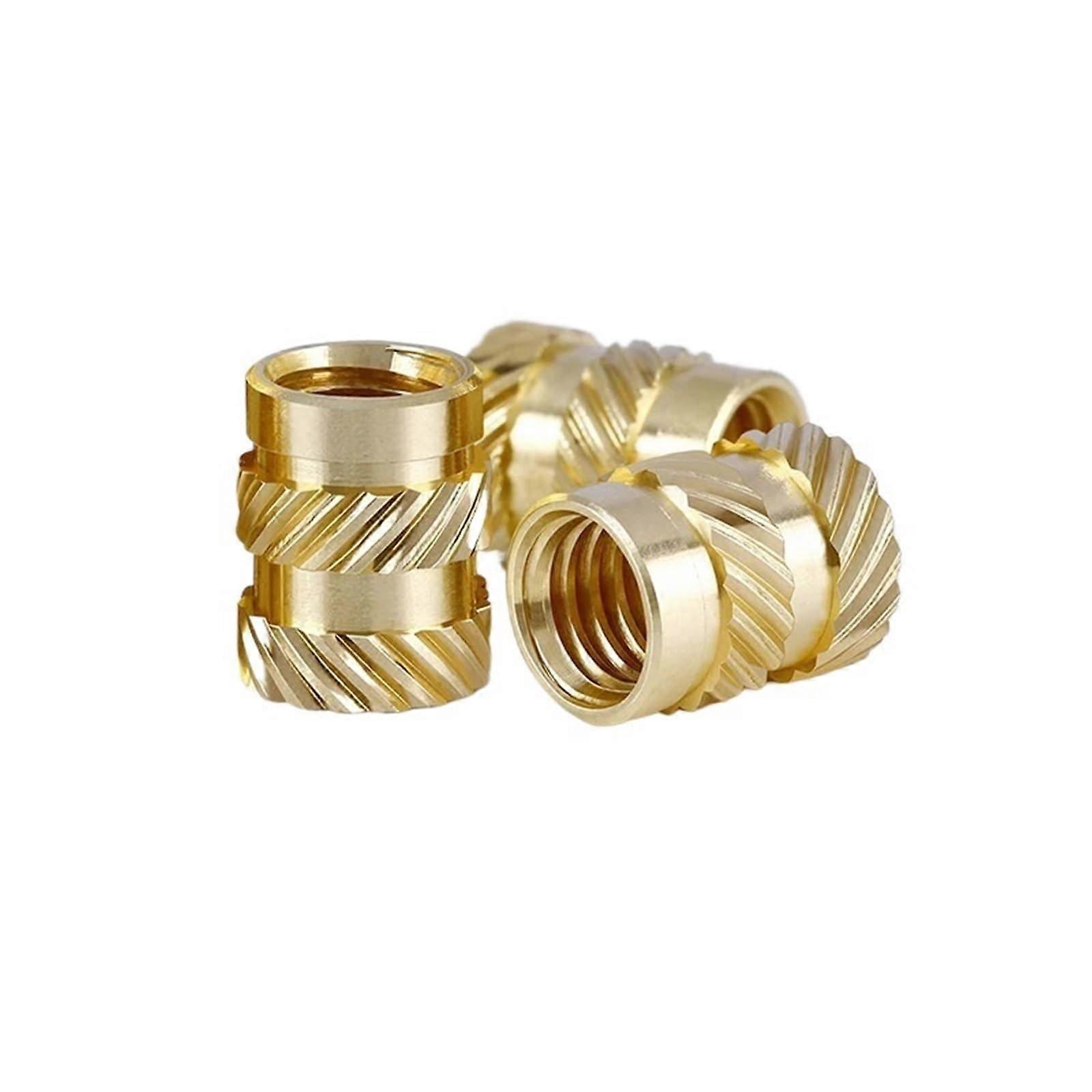 M2 Brass Nut 50 Pieces SL Type Double-Twilled Flanged Inserts, Copper Threaded Inserts, L2.5, OD4.0